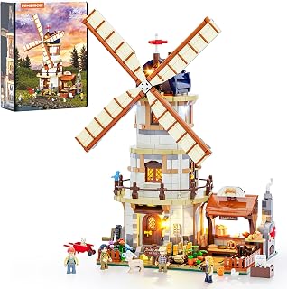 Lumibricks Dutch Windmill Building Set with Lights, 2297Pcs Mill Model