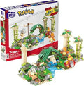 MEGA Pokemon Action Figure Building Toy, Jungle Ruins with 464 Pieces, Motion and 3 Characters, Cubone Charmander Omanyte, Gi