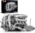 Mould King V8 Twin-Turbo Engine Model Kit that Runs, Mini Engines Building Blocks Set for Adults with Battery and Motor, Engi