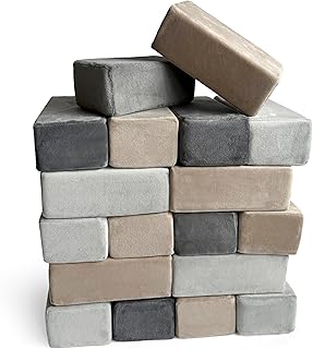 The Original Premium Plush Building Block for Kids - Certified Safe Foam Blocks in Luxuriously Soft Fabric Covers (Castle Roc