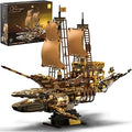 UNCLE BRICK Whale Pirate Ship Toy Building Blocks Set,Large Ocean Exploration And Treasure Hunting Boat With Lights,Retro Ste