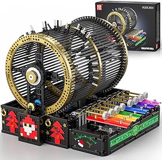 Mould King 10170 Music Box Building Sets, 2344+ PCS Rotating Christmas Music Box with 4 Speed Adjustable Mode, Black Gold Des
