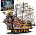 Mould King Large Pirates Ship Model Building Blocks Kits, MOC Dutchman Building Block Pirate Ship Construction Set to Build, 