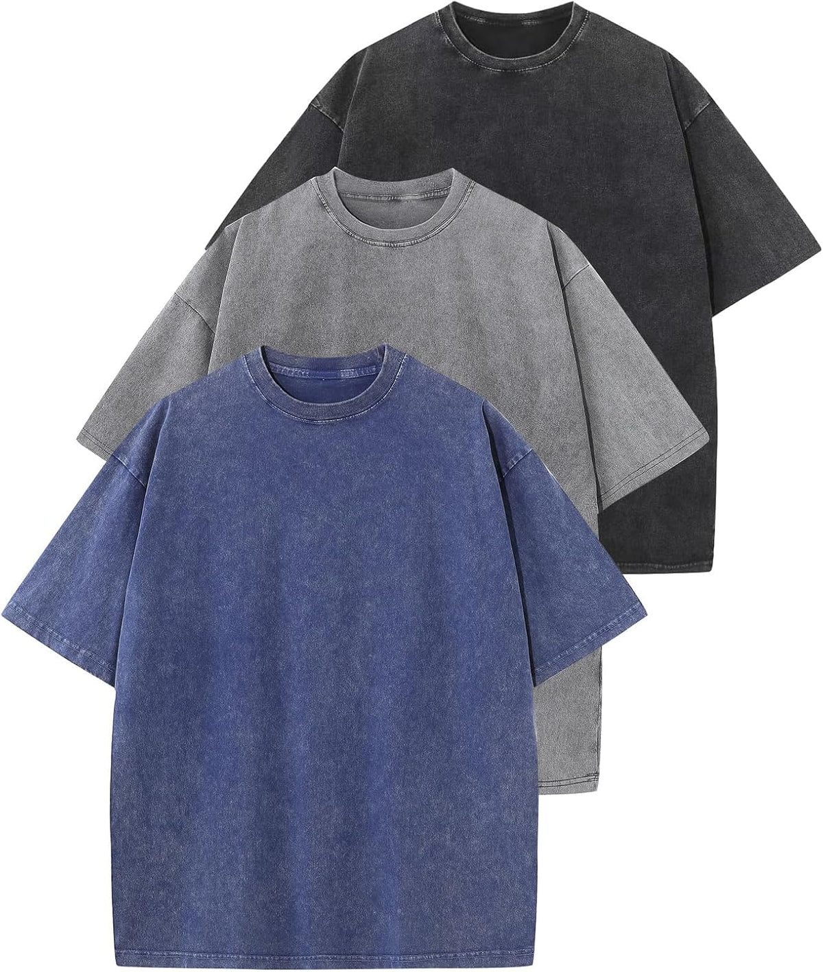 Unisex Washed Cotton Oversized Tee - Loose Baggy Fit, Short Sleeve Vintage Streetwear Top for Daily Layering - Large