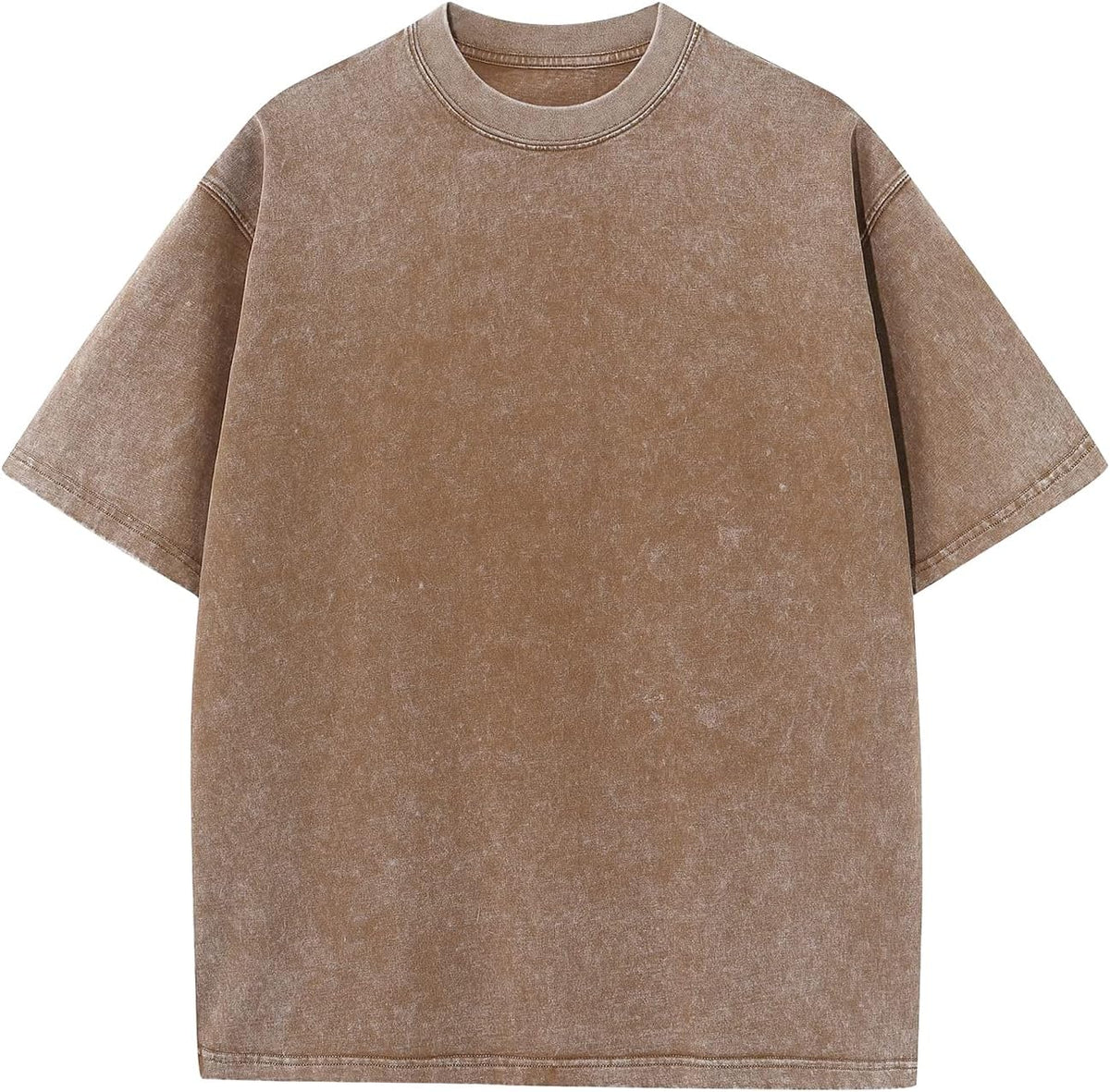 Unisex Washed Cotton Oversized Tee - Loose Baggy Fit, Short Sleeve Vintage Streetwear Top for Daily Layering - Small