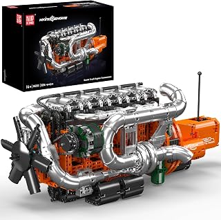 Mould King Heavy Truck Engine with Transmission, Engine Model Kit that Runs, Engines Building Blocks Set for Adults with Batt