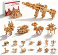 STEM Wooden Building Blocks - 20+ Shapes, 3D Puzzle, Brain Games, Educational Toys Gift for Kids and Classroom,Montessori STE