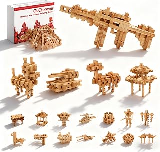 STEM Wooden Building Blocks - 20+ Shapes, 3D Puzzle, Brain Games, Educational Toys Gift for Kids and Classroom,Montessori STE