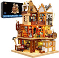 JMBricklayer Medieval Library Lighting Building-Bricks Set, 3294 PCS Modular House Construction Building Model Sets, City Tow
