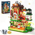Christmas Style Gift Factory Building Kits with LED Light for Adults
