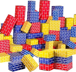 Junkin 80 Pack Jumbo Cardboard Building Blocks for Kids Large Stacking Cardboard Bricks Thick Building Blocks for Constructio
