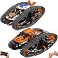HPROMOT 2 in 1 STEM Crawler Robot Building Kit, App & 2.4G Remote Control Transformable Tracked Vehicle Coding Technic Blocks