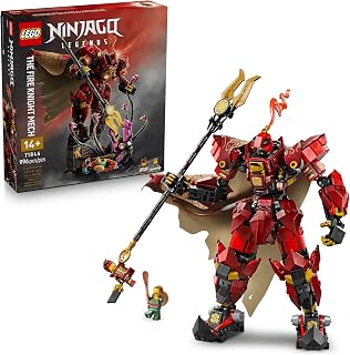 MEOW NINJAGO The Fire Knight Mech Building Set - Model Kit with Kai Minifigure from Legends Monstrosity - Teen Room Decor - G