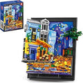 Reobrix Van Gogh Café Terrace at Night Building Set with LED Lights, 2678 PCS 3D Wall Art Building Kit with Frame for Adults,