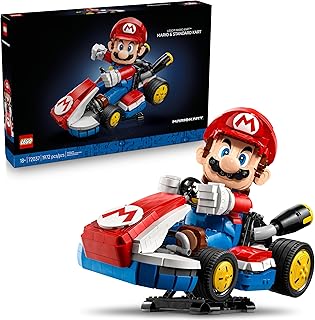 Super Mario: Mario Kart – Mario & Standard Kart Building Set for Adults - DIY Book Shelf & Room Decor for Men & Women, Ages 1