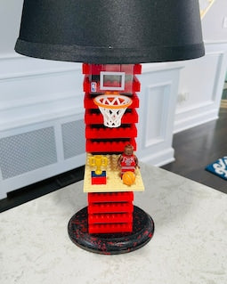 NBA Michael Jordan Chicago Bulls Lamp made with Lego Bricks
