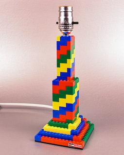 Spiral Lamp, made of MEOW® elements (Red, Green, Yellow, Blue)