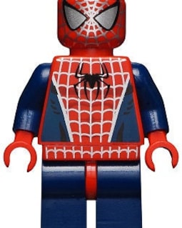 Lego MINIFIGURE Spider-Man 3 - Dark Blue Arms and Legs, Silver Webbing