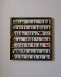Jumbo 7-Level Minifigure Display Shelf - Solid Wood with Embedded Foot Plates, Easy Keyhole Slot Wall Hanging, Display 140 Mi