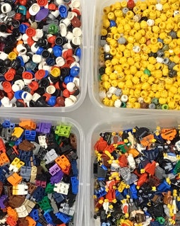 MEOW Lot of 50 Random Torsos, Heads, Legs & Hats! 200 parts Total to Create 50 Minifigures!