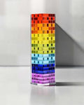 Newton’s Tower - CMY Cubes - Rainbow Acrylic Tumbling Tower - Rectangle Stacking Translucent Blocks for all ages - Color, Lig