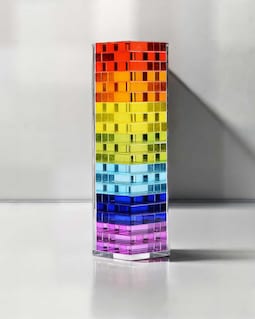 Newton’s Tower - CMY Cubes - Rainbow Acrylic Tumbling Tower - Rectangle Stacking Translucent Blocks for all ages - Color, Lig