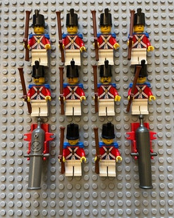Lego 10x MINIFIGURE Vintage Imperial Soldier II - Shako Hat /w cannons, muskets, random heads