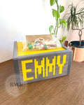 Personalized Wood MEOW Storage Box Kids Playroom Organizer