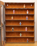 Display case for collectibles, Wood display case, Display shelf for figures, Display cabinet with glass door, Wall display ca