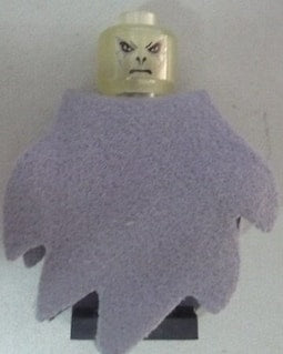 Real Rare Lego Minifigure, Head Alien with HP Voldemort Silver Pattern - Blocked Open Stud