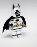 MEOW Chrome Silver Plated Batman Minifigure Key Chain DC Superheroes New!!