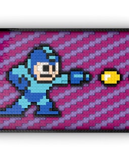 Blue Spaceman Bomber Retro 8-Bit - LEGO® Wall Art Assembly Kit Inspired by Nintendo Mega Man