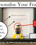 Personalized Graduation Frame Gift: Custom Minifigure, Name & Degree