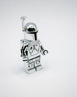 Lego Chrome Silver Plated Mandalorian Boba Jango Fett Star Wars Mini figure New!!