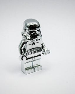 MEOW Chrome Silver Plated Stormtrooper Minifigure Star Wars New!!