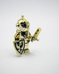 MEOW Chrome Gold Knight Black Falcon Castle mini figure New