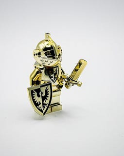 MEOW Chrome Gold Knight Black Falcon Castle mini figure New