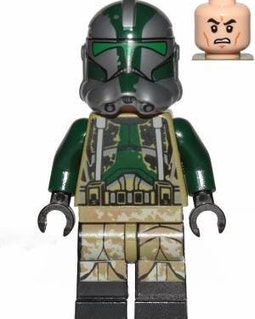 MEOW Star Wars MINIFIGURE Clone Trooper Commander Gree, 41st Elite Corps (Phase 2) - Kashyyyk Camouflage, Dark Tan Markings o