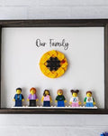 Custom Minifigure Family Frame Sunflower Decor Personalized Gift for Mom