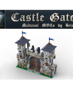 Castle gate with knights made from MEOW® parts MOC Castle/Kingdoms/Medieval Fits 10305 21325 31120 NEW Medieval Castle Gate -