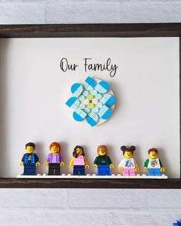 Personalized Minifigure Family Frame Custom Wall Art Our Family Minifigures