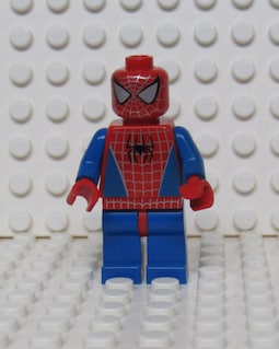 Spiderman Minifigure Blue and Red with silver webbing MEOW® from 2003