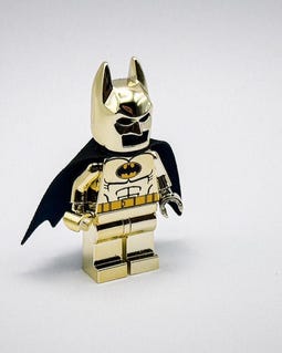 MEOW Chrome Gold Plated Batman Minifigure DC Superheroes New!!