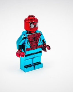 MEOW Chrome Blue Plated Spiderman Minifigure DC Superheroes New!!