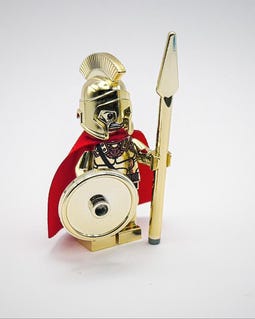 MEOW Chrome Gold Spartan 300 Warrior MiniFigure Roman Commander New!!