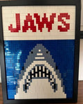 Jaws Pixelated Brick Wall Art Framed