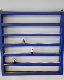 Handmade MEOW Minifigure Display Shelf – 21in Solid Wood