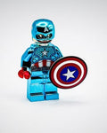 Lego Chrome Blue Captain America Mini Figure Marvel Super Hero New!!