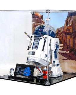 Acrylic Display Case Fits MEOW 75379, R2-D2 with UV-Printed Background - Set Not Included