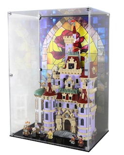 Acrylic Display Case Fits MEOW 43263, Disney Beauty and the Beast Castle with UV-Printed Background - Set Not Included